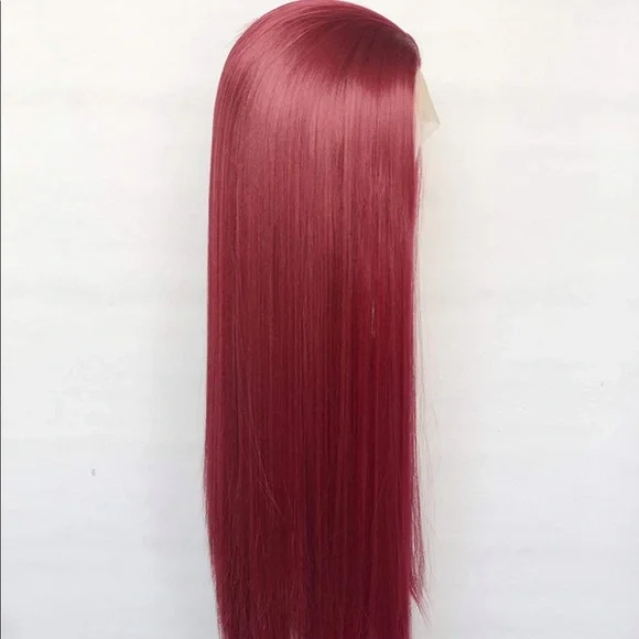 22” DEEP RED STRAIGHT LACE FRONT WIG💫